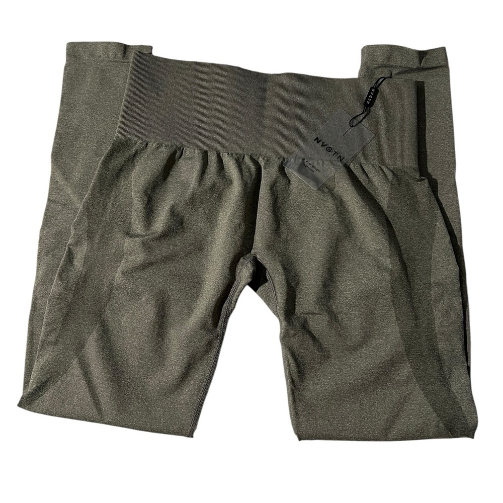 NVGTN Khaki Green Contour Seamless Leggings, size L - Picture 3 of 12
